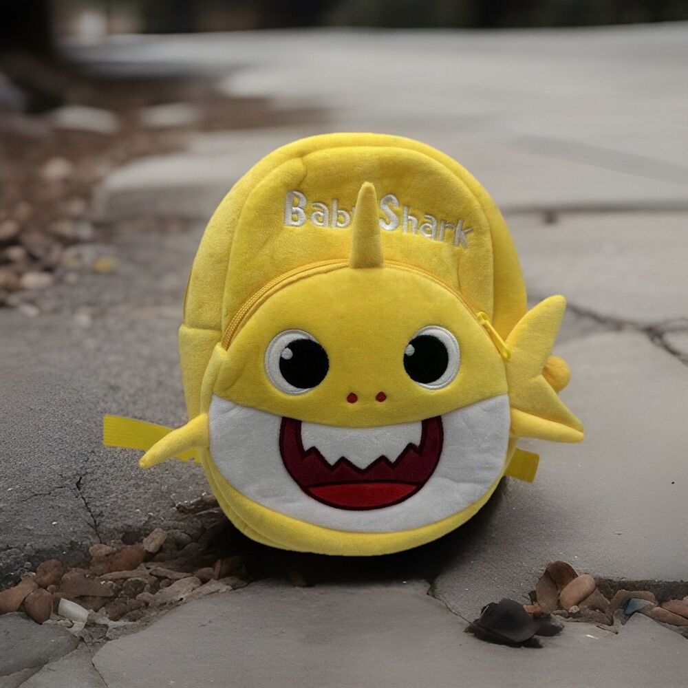Baby Shark 3-D Cartoon Plush Yellow Toddler Size Back Pack